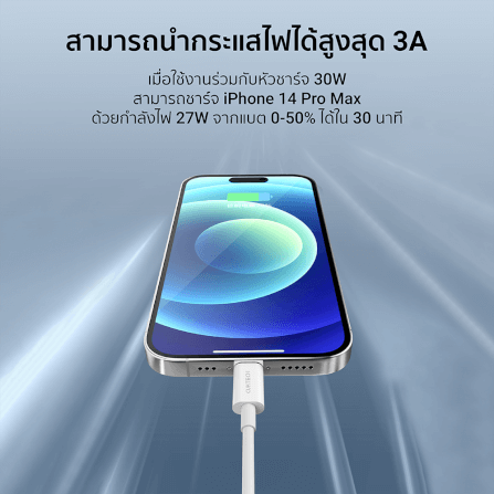 สายชาร์จ USB-C to Lightning CUKTECH รุ่น AL870 สีขาว 1 เมตร รองรับมาตรฐาน MFI_2